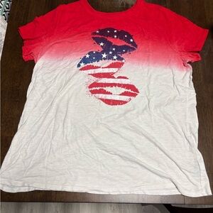 Red and White Graphic women’s Shirt